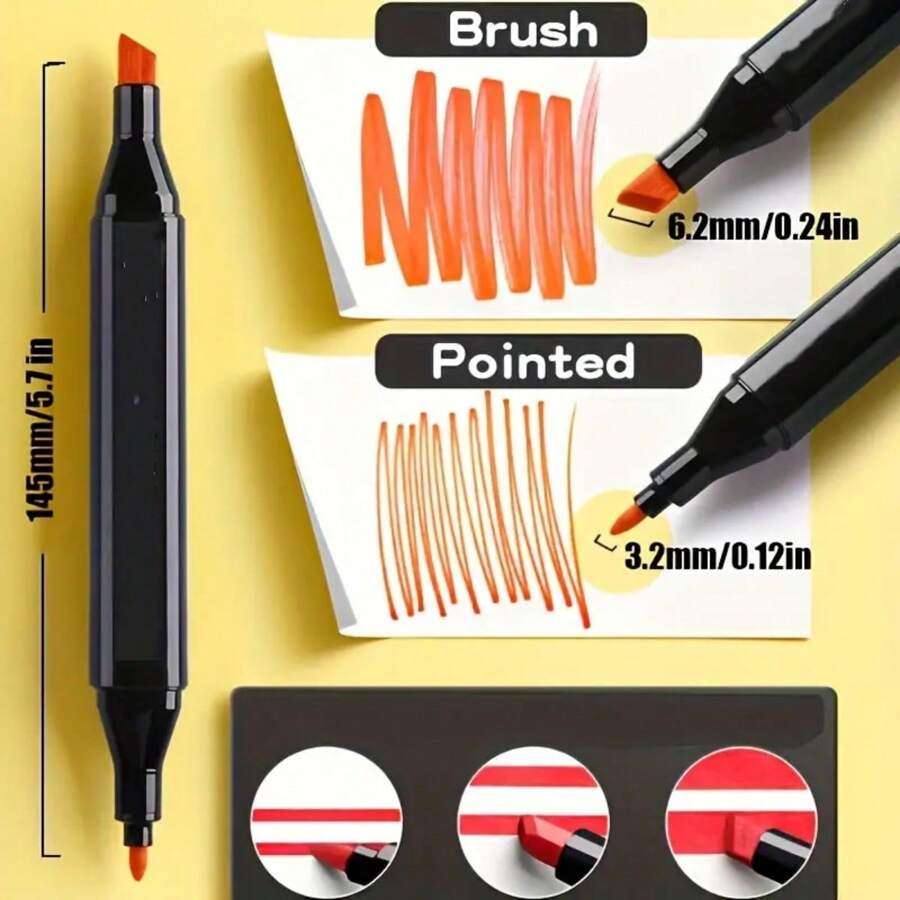 48/60/80/120/168/262pcs Dual-Tip Marker Set, Oil-Based Marker Set In Large Sizes, Painting Graffiti Ink Pen Pigment Pen Set
