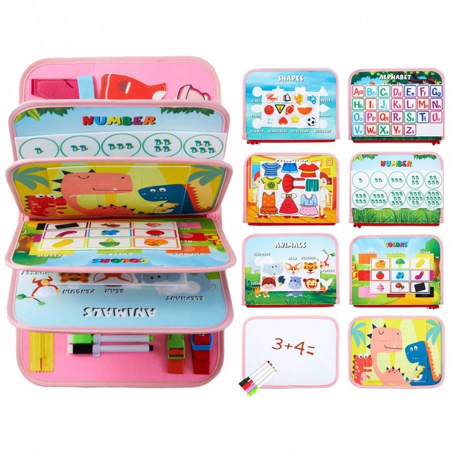 3 Pages/4 Pages Sensory Activity Board, Quiet Book, Toys, Life Tips, Educational Learning Toys, Color, Shape, Distinguishing Letters, Matching Games, Felt Toys, Christmas Halloween Birthday Gifts