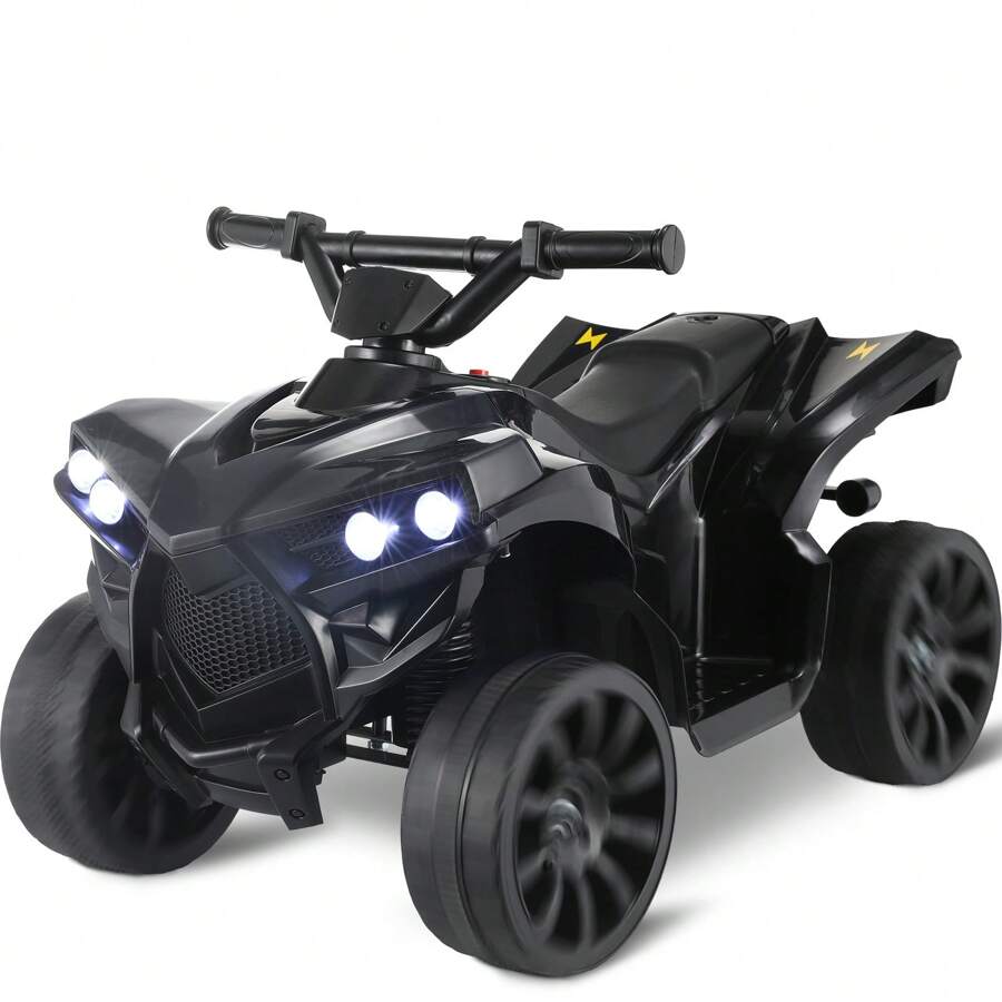 6V Kids Ride On ATV Quad 4 Wheeler Electric Toy Car Powered Ride On Motorcycle With Music, Headlights, Pedal Accelerator, Anti-Skid Tires, For Boys Girls 2-4 Years