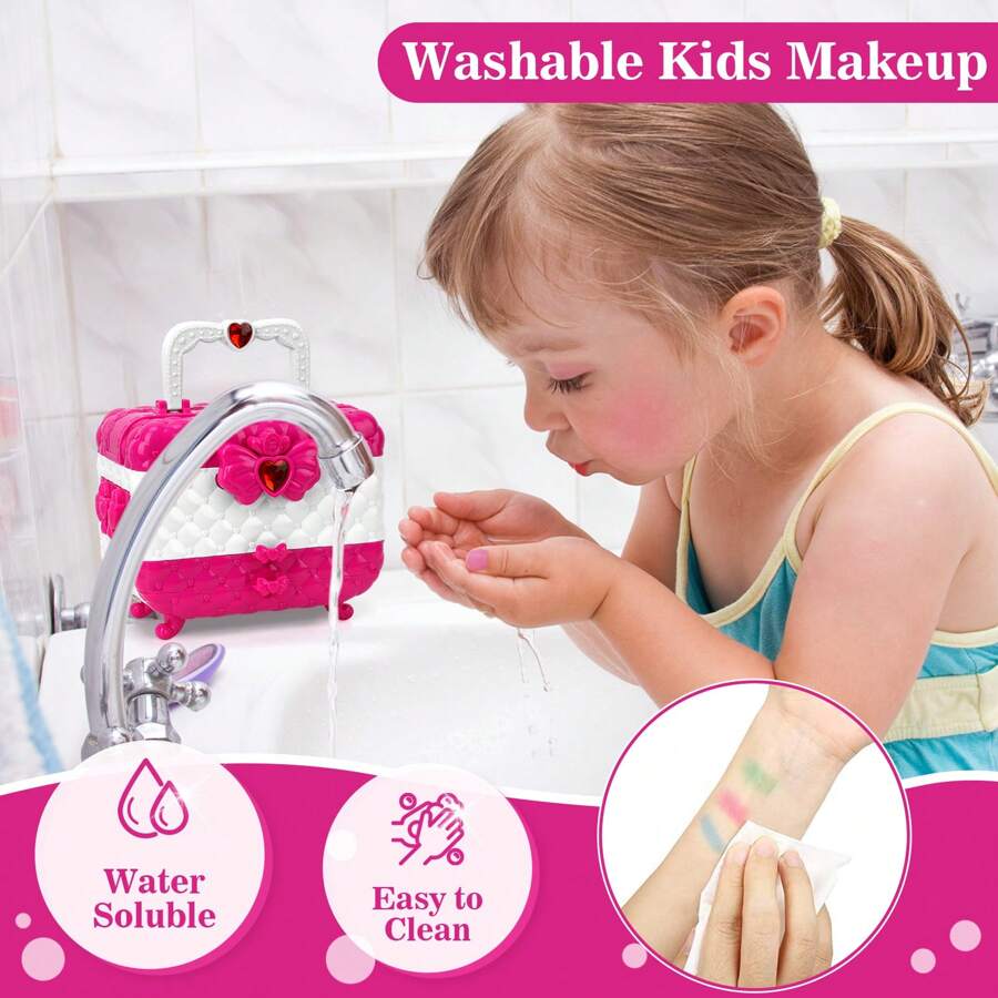 Kids Makeup Kit And Jewelry Set For Girl, Toys For Girls Ages 3 4 5 6 7 8 9 10, Ideal Gifts For Girls