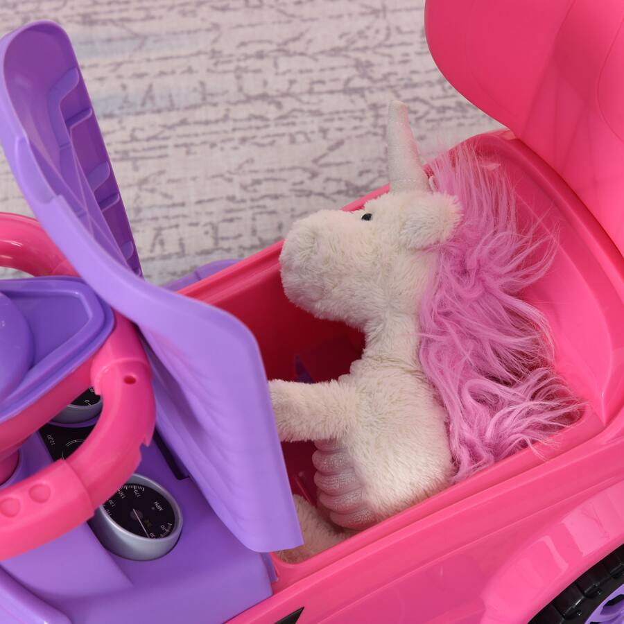 3 In 1 Push Cars for Toddlers Kid Ride on Push Car Stroller Sliding Walking Car with Horn Music Light Function Secure Bar Ride on Toy for Boy Girl 1-3 Years Old Pink