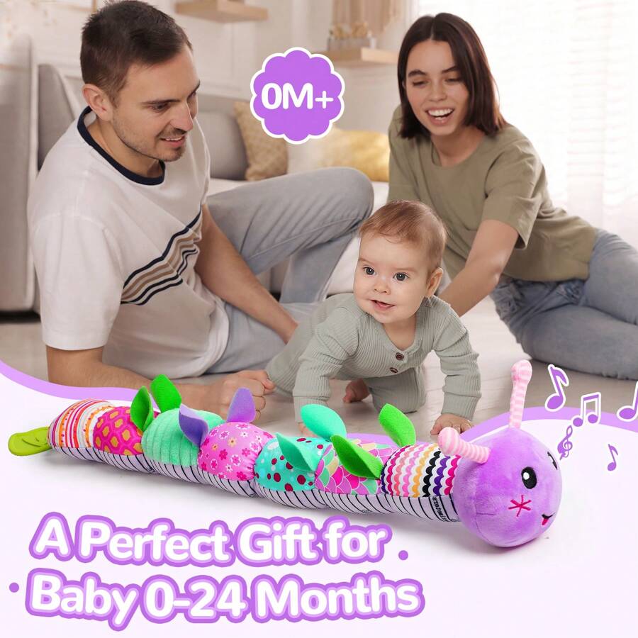 Newborn Baby Girl Gift Toys For 0 3 6 12 Months,Infant Tummy Time Toys,Musical Stuffed Animal With Multi-Sensory Crinkle, Rattle And Textures,Baby Boy Girl Halloween Gifts, Baby Stuff