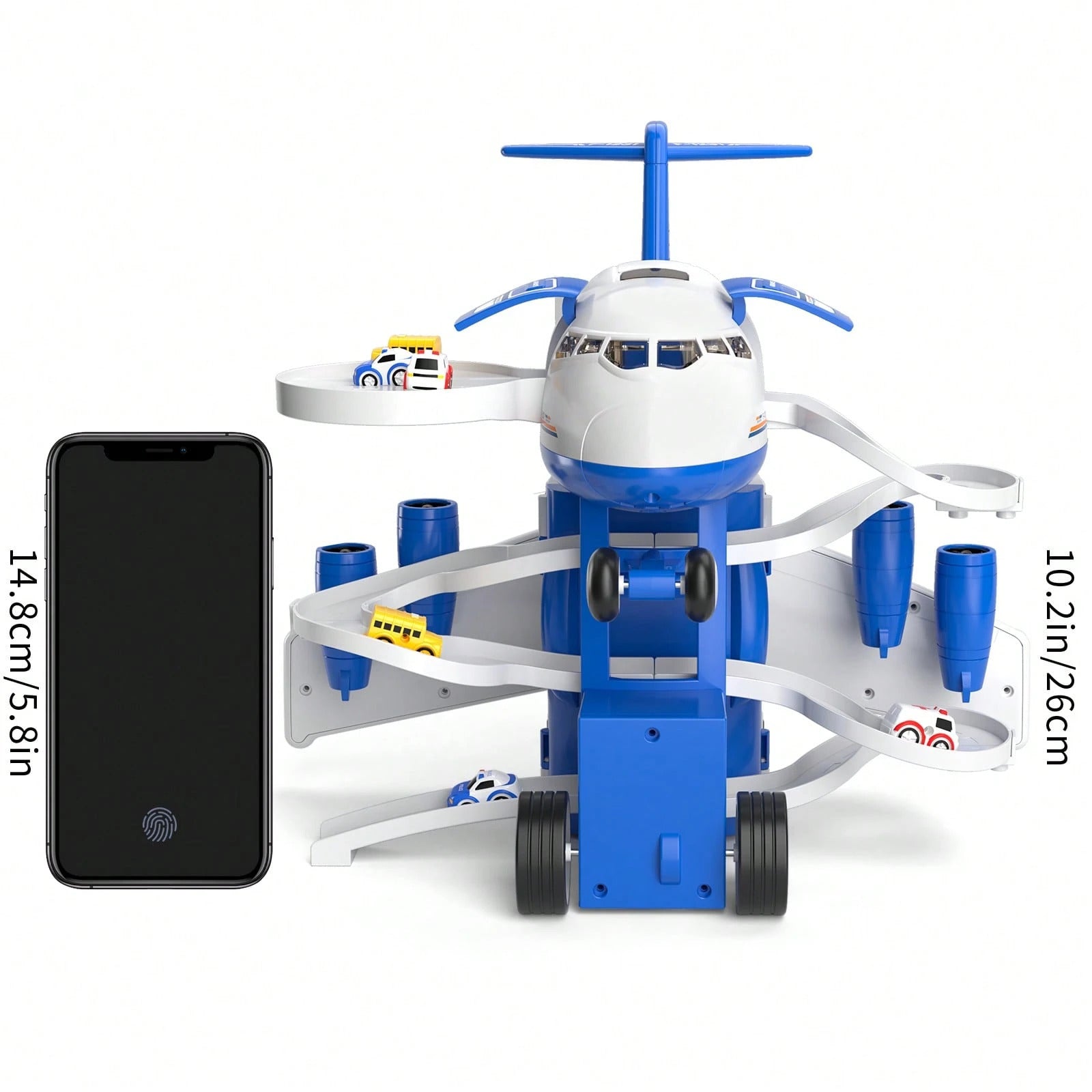 Kid's Airplane Car Toys With Music & Lighting,Two Gameplays: Aircraft Model & Track Racing Car,Science Education Toy,Christmas Birthday Gift For Kid Aged 4 5 6 7