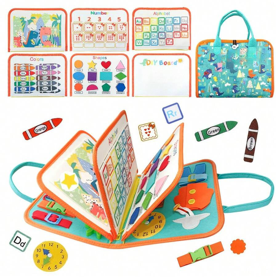 3 Pages/4 Pages Sensory Activity Board, Quiet Book, Toys, Life Tips, Educational Learning Toys, Color, Shape, Distinguishing Letters, Matching Games, Felt Toys, Christmas Halloween Birthday Gifts