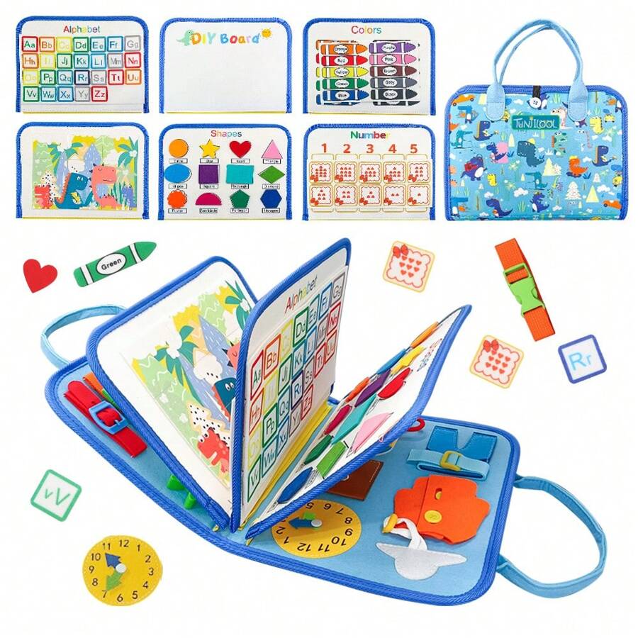 3 Pages/4 Pages Sensory Activity Board, Quiet Book, Toys, Life Tips, Educational Learning Toys, Color, Shape, Distinguishing Letters, Matching Games, Felt Toys, Christmas Halloween Birthday Gifts