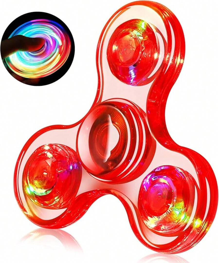 Light Up Sensory Fidget Toys 4-8 8-12, Classroom Prizes LED Glow In Dark Hand ADHD Autism Boys Girls 3-5 Birthday Gifts