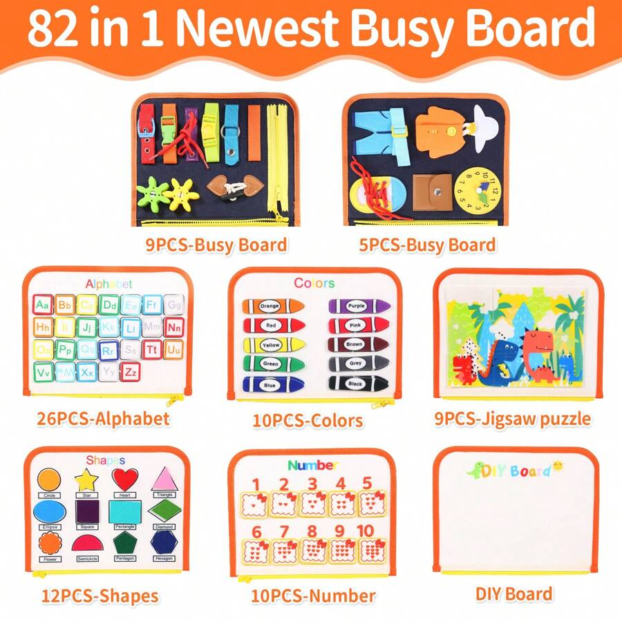 3 Pages/4 Pages Sensory Activity Board, Quiet Book, Toys, Life Tips, Educational Learning Toys, Color, Shape, Distinguishing Letters, Matching Games, Felt Toys, Christmas Halloween Birthday Gifts