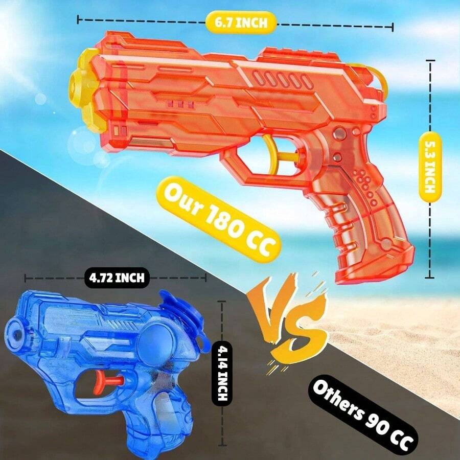 Gun - Leakproof Squirt Gun Adults Summer Blaster Soaker Small Guns Toys, 2 Pack Watergun Pool Beach Outdoor Fighting Blue Orange