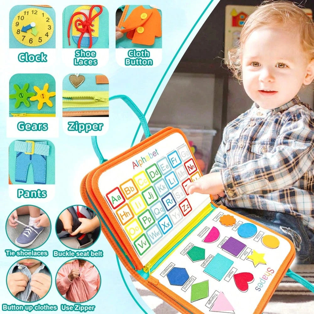 3 Pages/4 Pages Sensory Activity Board, Quiet Book, Toys, Life Tips, Educational Learning Toys, Color, Shape, Distinguishing Letters, Matching Games, Felt Toys, Christmas Halloween Birthday Gifts
