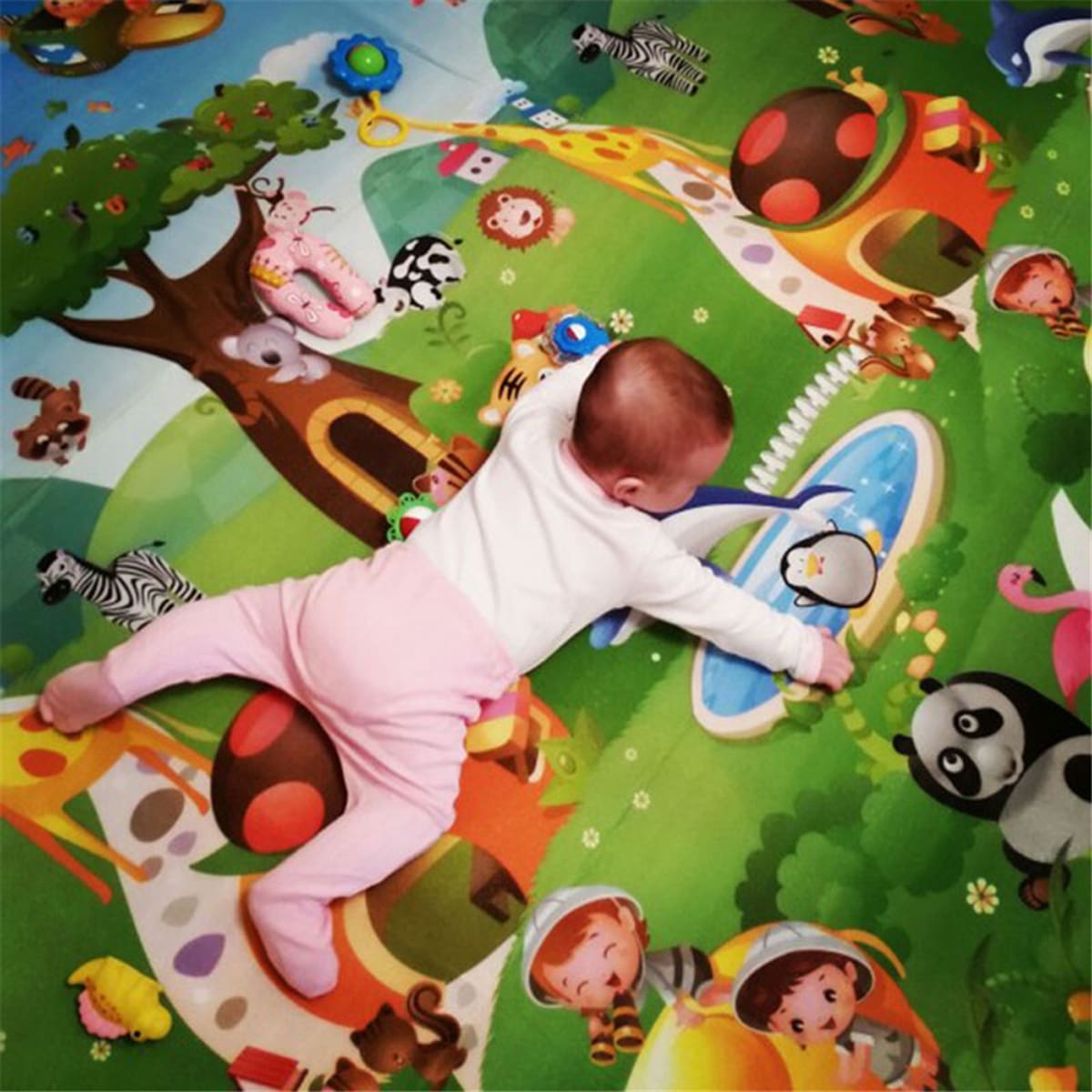 Baby Play Mat Kids Rug For Playroom, Floor Mat For Toddlers, Playtime Collection ABC, Fruit, Animals Educational Area Rugs For Kids Room Classroom Or Picnic