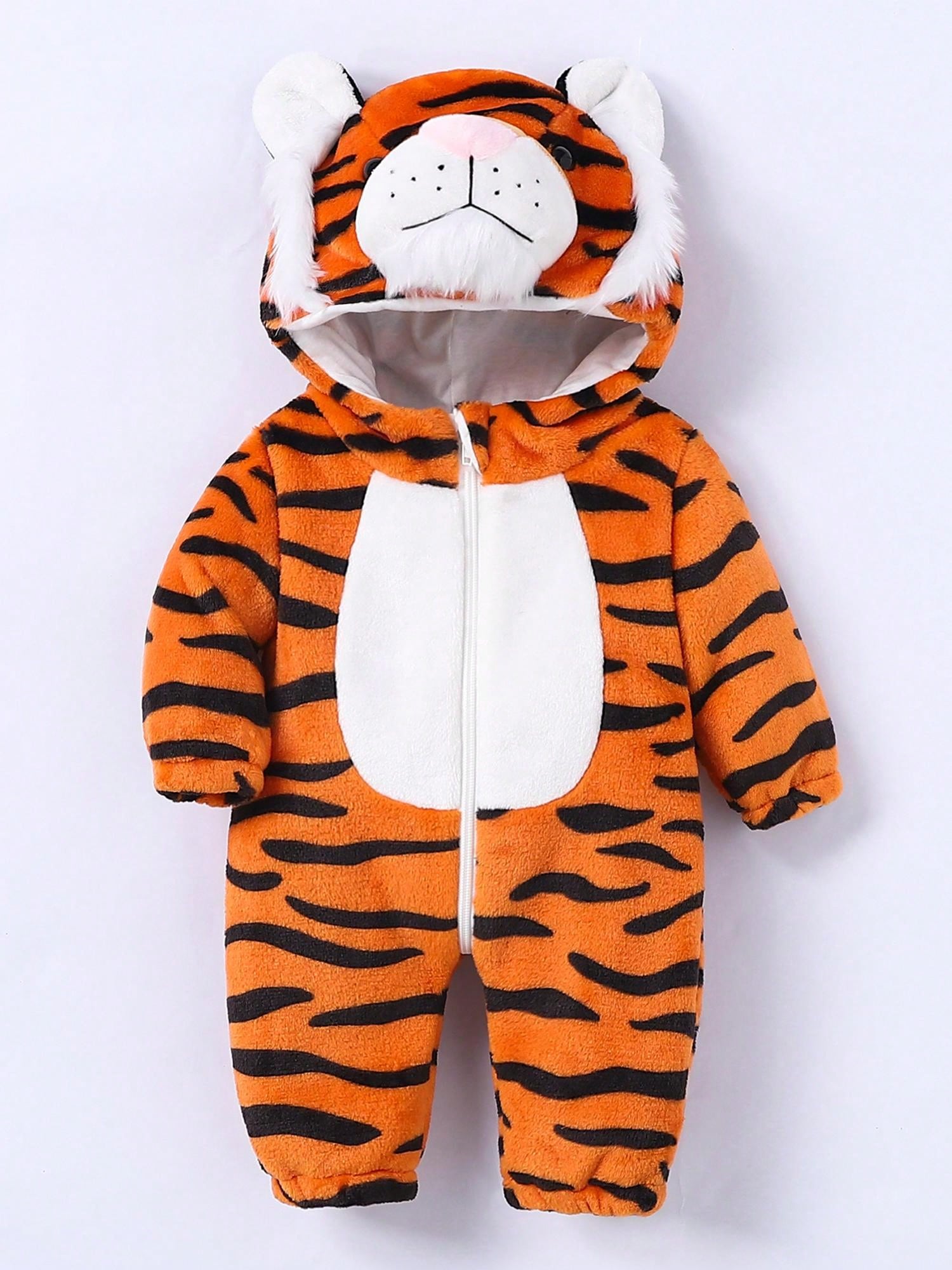 Tiger Costume For Kids & Toddlers, Animal Fancy Dress Costume Outfit Hooded Romper Jumpsuit