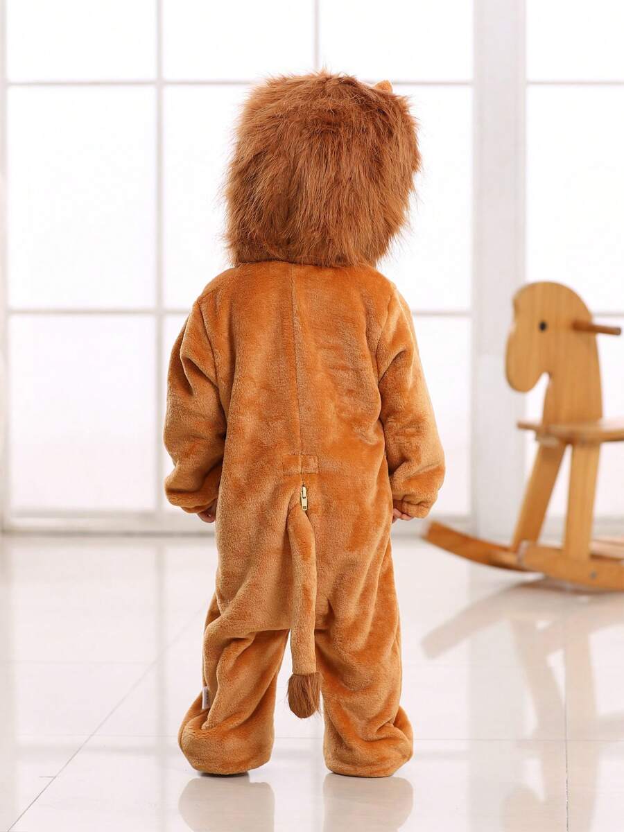 Lion Costume For Toddlers, Kids Animal Inspired Jumpsuit, Dress Up Playwear Outfit For Boys & Girls, Children's Cosplay Clothes
