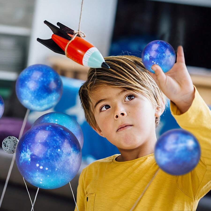 18pcs Stress Balls Space Foam Stress Balls , 2 Inch Durable Polyester Sensory Toys, Perfect For Birthday Party FavorsGift, School Prizes, Classroom Rewards, Halloween Christmas Gift