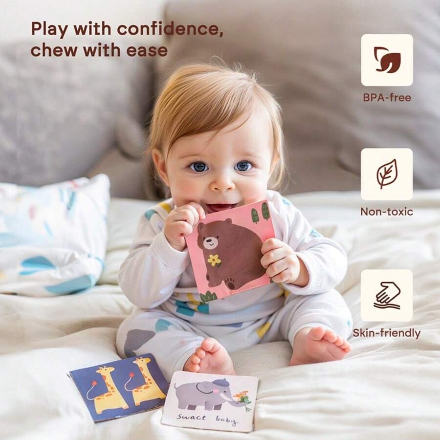 16 Pieces/Set Of Children's Puzzle Toys, Cotton Tissue Box Children's Toys, Sensory Toys, Cartoon Animal Shape Recognition Color Multifunctional Box