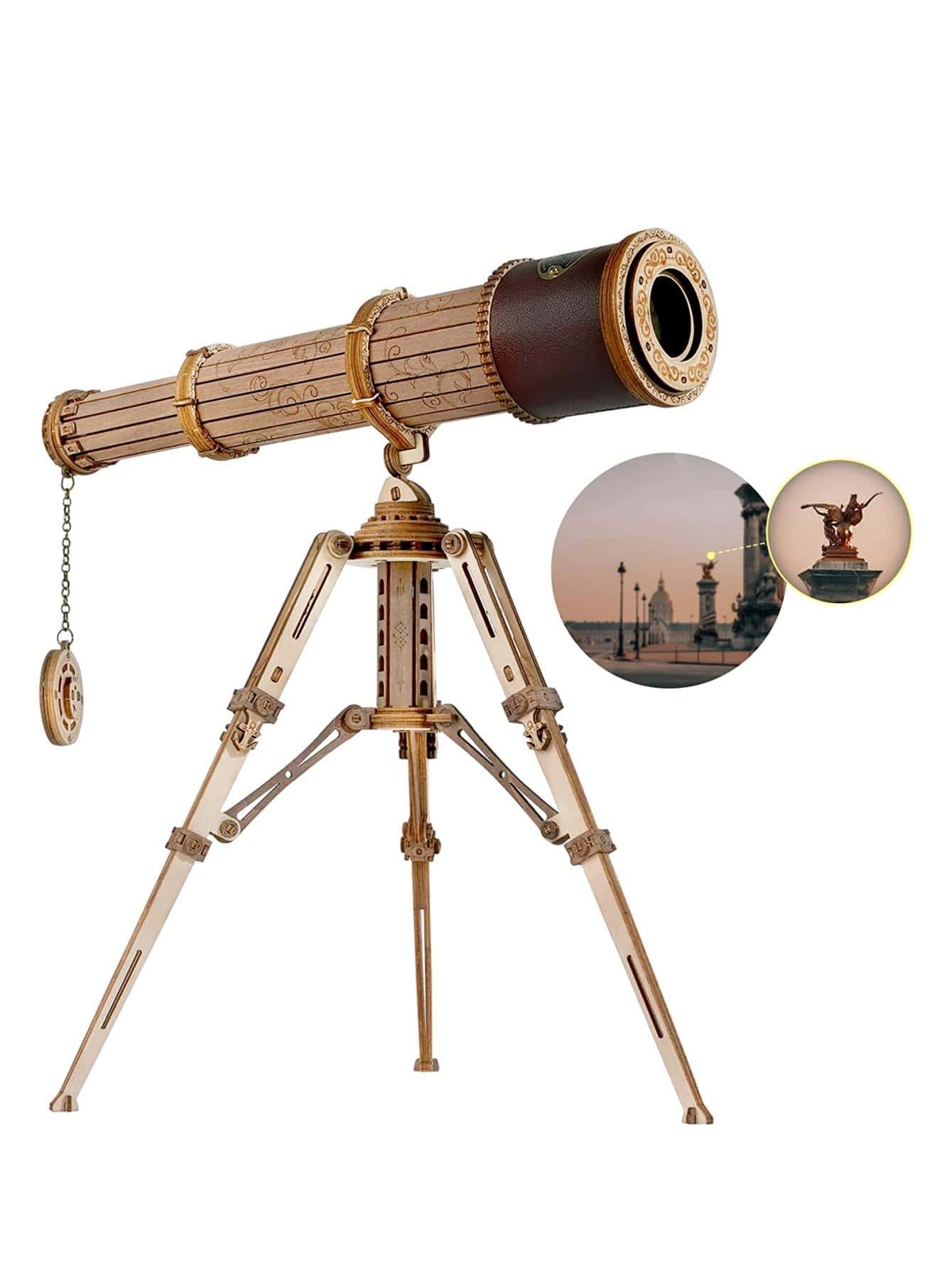 Monocular Telescope 3D Wooden Puzzle Craft Kits to BuildGame Assembly Toys for Children Teens Adult Birthday Gift