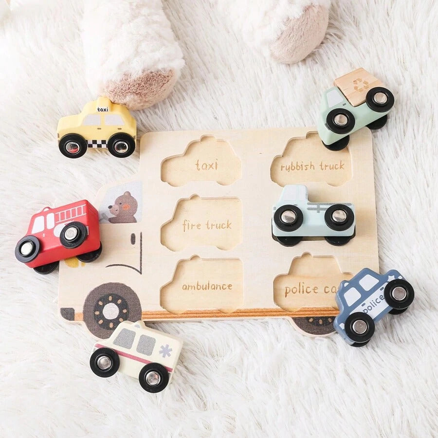 Kids Puzzles Wooden Baby Toys Montessori 3D Puzzle Toys For Babies Educational Toys Puzzle Child 2 Years Cars Match Board Puzzle