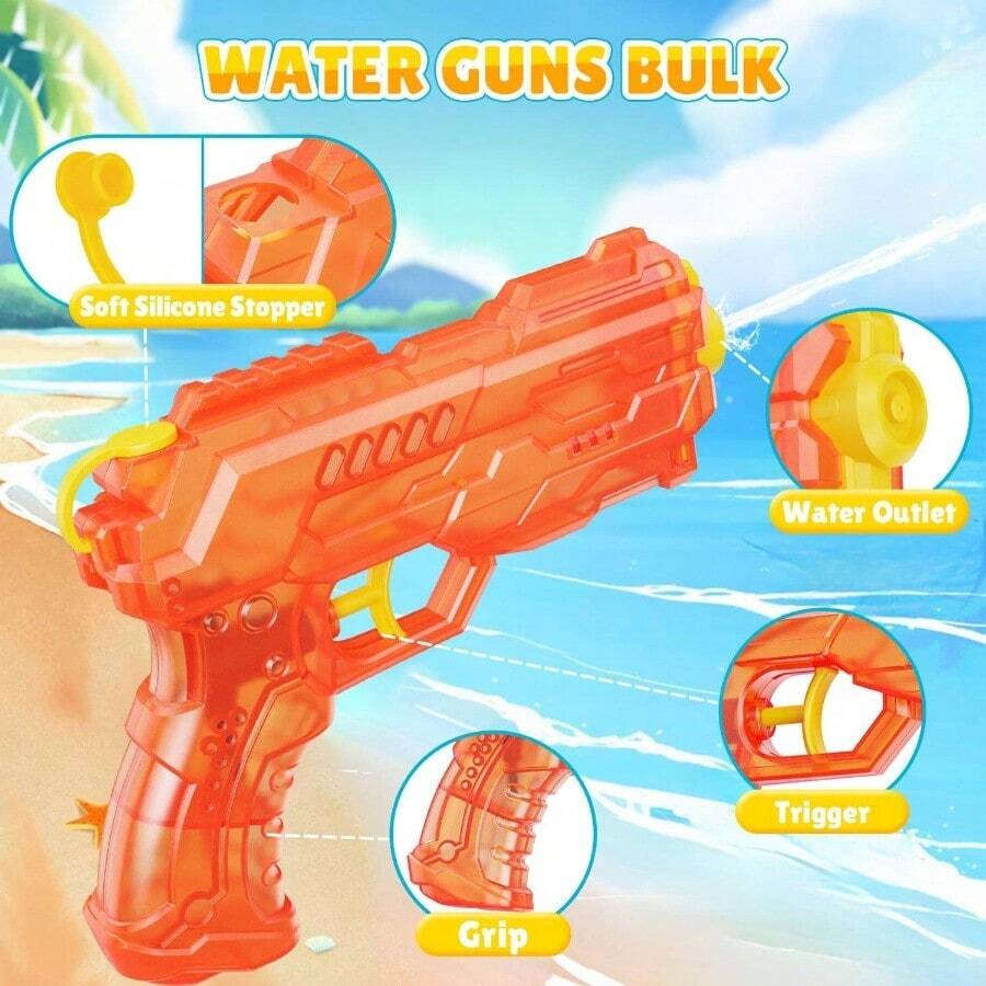 Gun - Leakproof Squirt Gun Adults Summer Blaster Soaker Small Guns Toys, 2 Pack Watergun Pool Beach Outdoor Fighting Blue Orange