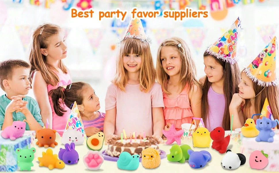 65Pcs Squishy Toys For Kids, Mini Kawaii Mochi Squishies Party Favors, Cute Animal Stress Relief Toys, Classroom Prizes, Christmas Goodie Bag Fillers, Birthday Gifts, Desk Decorations