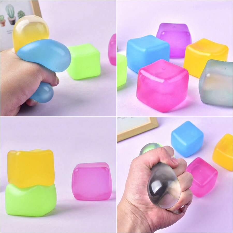 3 Pcs Colorful Relaxation Soft Blocks - Slow Rise, Stress Relief Ball Sensory Toys, Reduce Anxiety, Class Prizes, Thanksgiving, Christmas Gifts, 2025 New Year Gifts (Random Colors)