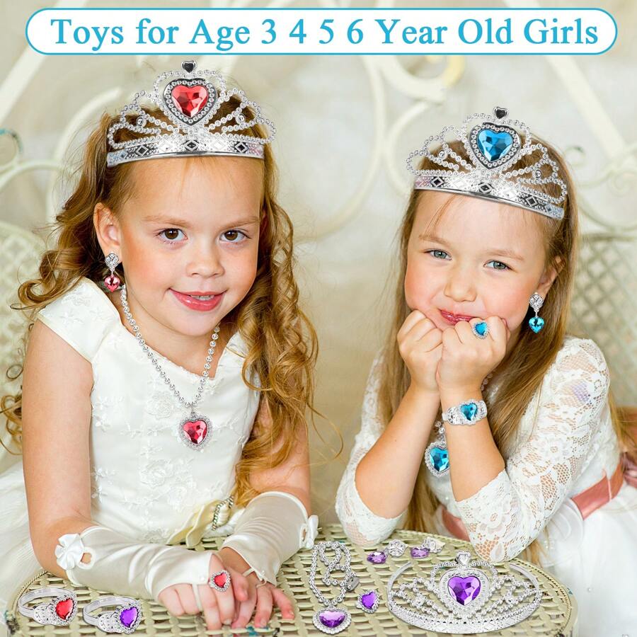 28 PCS Toys For Girls, Princess Dresses For Girls, Unicorns Gifts For Girls, Princess Dress Up Clothes For Little Girls, Skirts, Princess Shoes, Crowns, Jewery, 3+ Year Old Girls Birthday