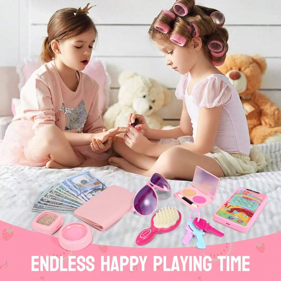 Play Purse For Little Girls, Pretend Princess PlayGirls Toys For 3 4 5 6 7 8 Year Old, Toddler Pursewith Accessories, Kids Toy Purse Birthday ForGirs Ages 3-5 4-5 6-8