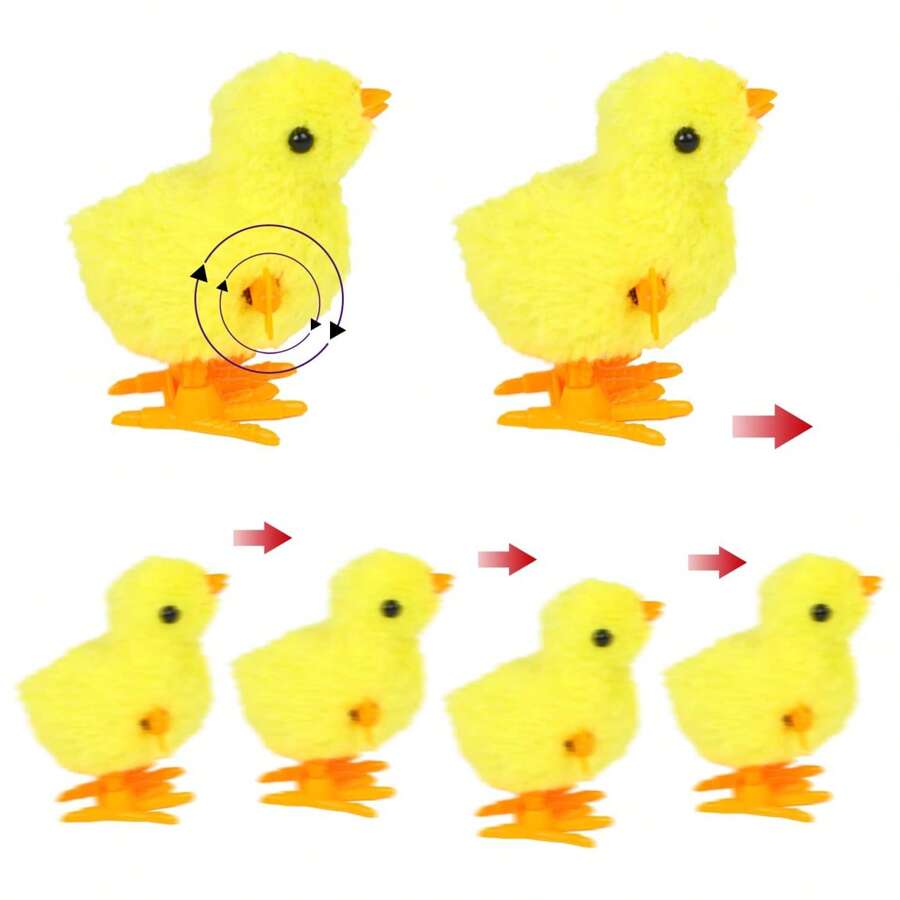 12PCS Wind Up Bunny Chick Toys,Jumping Chicken And Wind-Up Bunny Clockwork Toys For Easter Egg Hunt Basket Stuffers Party Favors Box Decoration