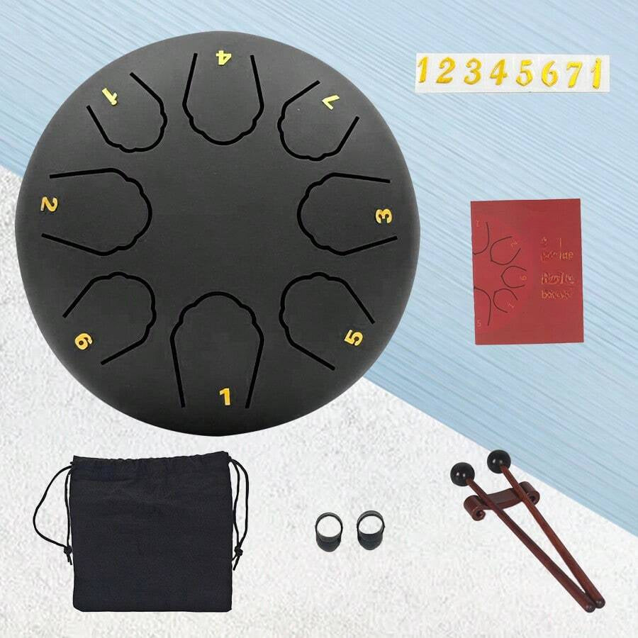 Rain Drum For Outside Garden, 6 Inches 8 Notes Steel Tongue Drum Rain Chime, Chakra Drum For Rain, Rain Drum For Outside Garden When It Rains, Drumsticks Adults Gift Sound Healing