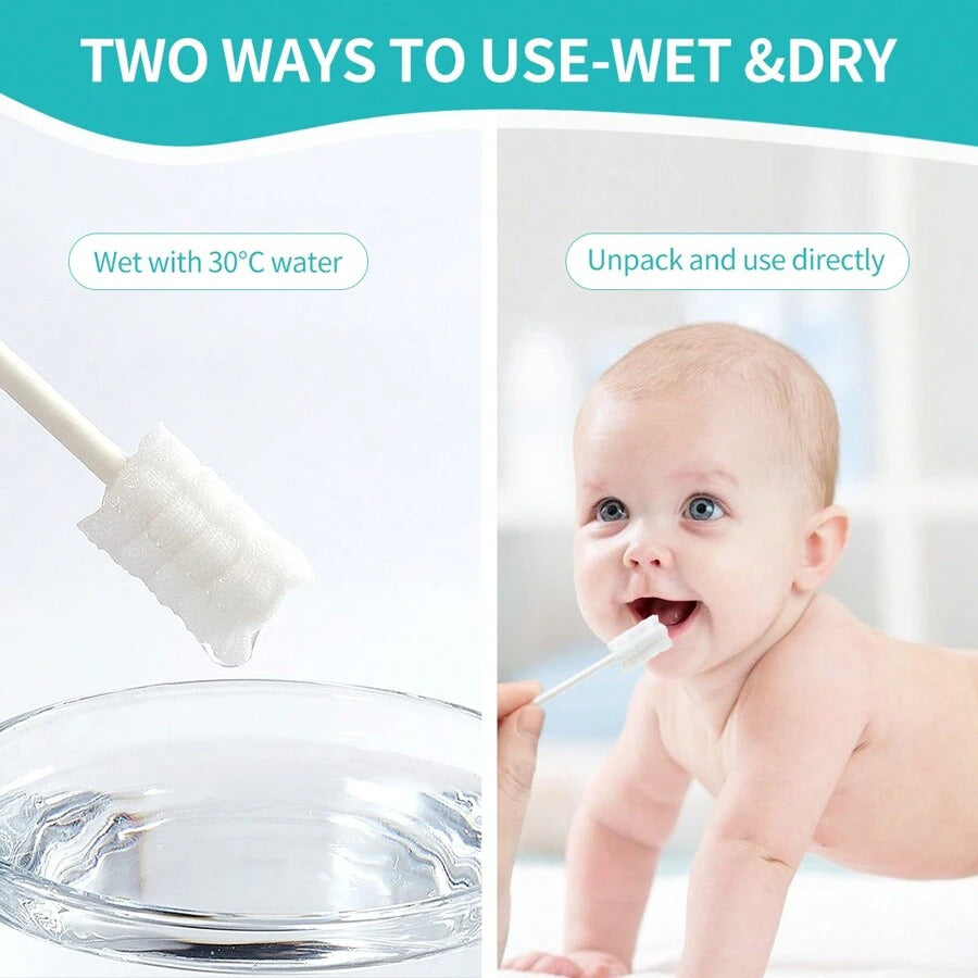 Baby Tongue Cleaner, Newborn Toothbrush, Disposable Infant Toothbrush Clean Mouth,Gauze Gum Cleaner Oral Cleaning Stick Dental Care For 0-36 Month