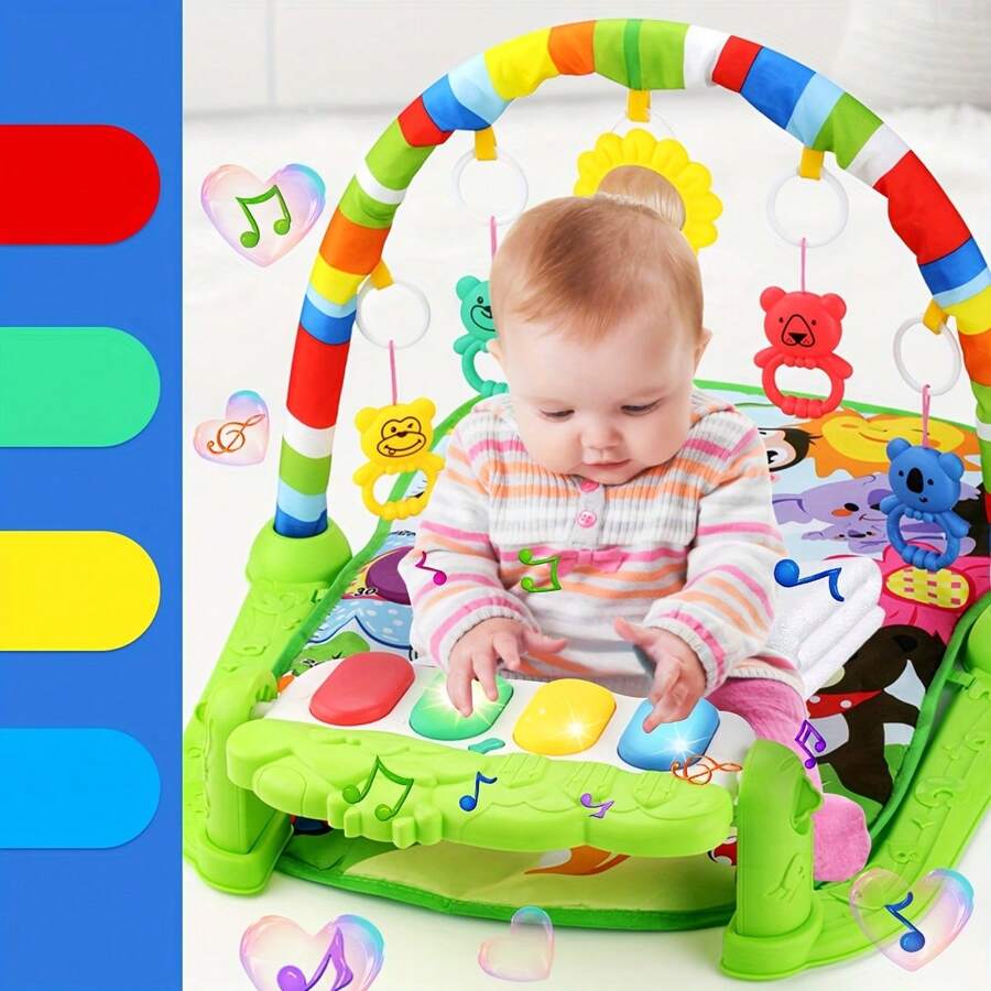 Baby Interactive Music Pedal Piano Play Mat - Fun And Educational Fitness Frame Toy For Baby,
