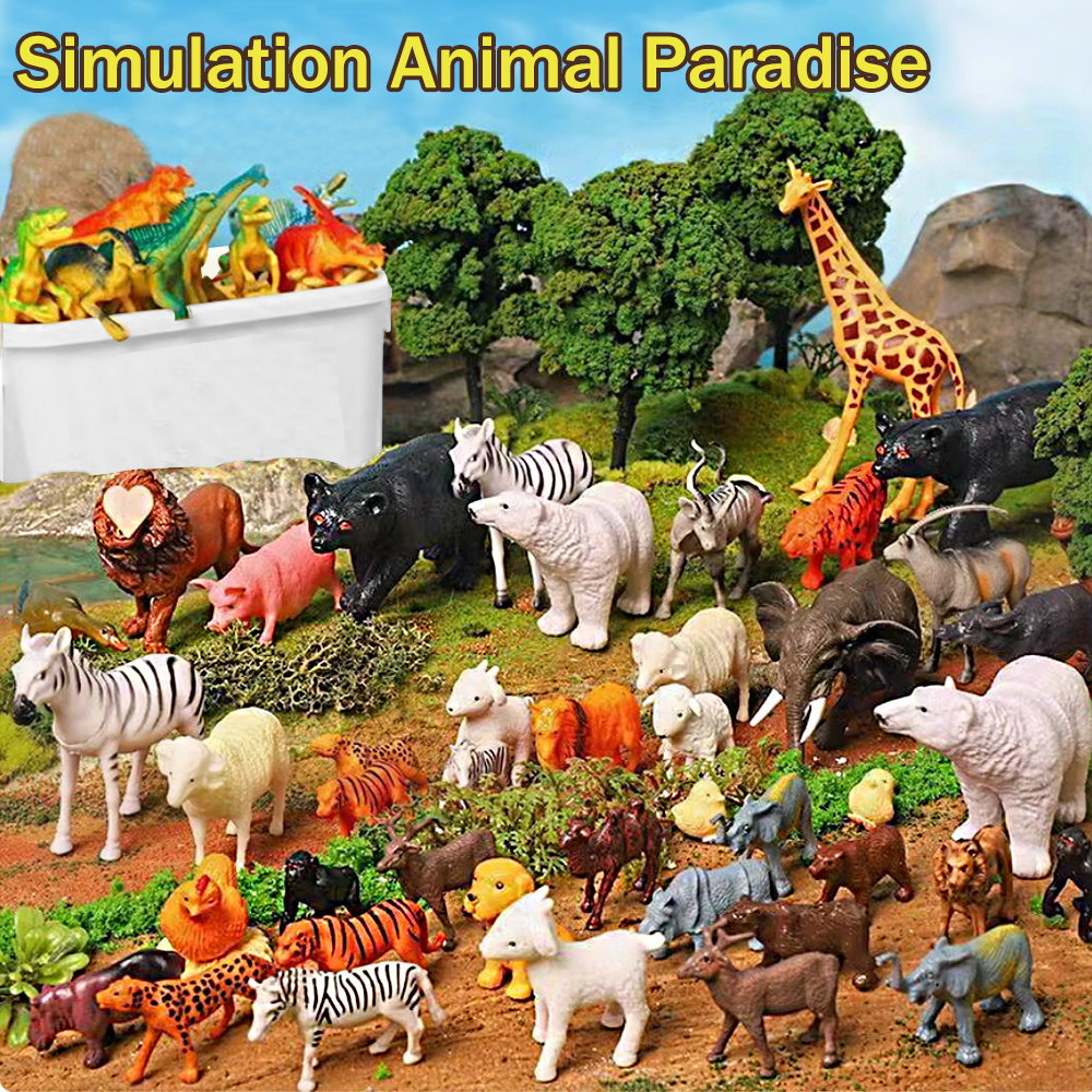 51pcs-Playset, Simulated Animal Model Playset, Educational Toys For Kids, Perfect For Birthday Gifts, Holiday Parties, Multi-Item Party Favor Packs