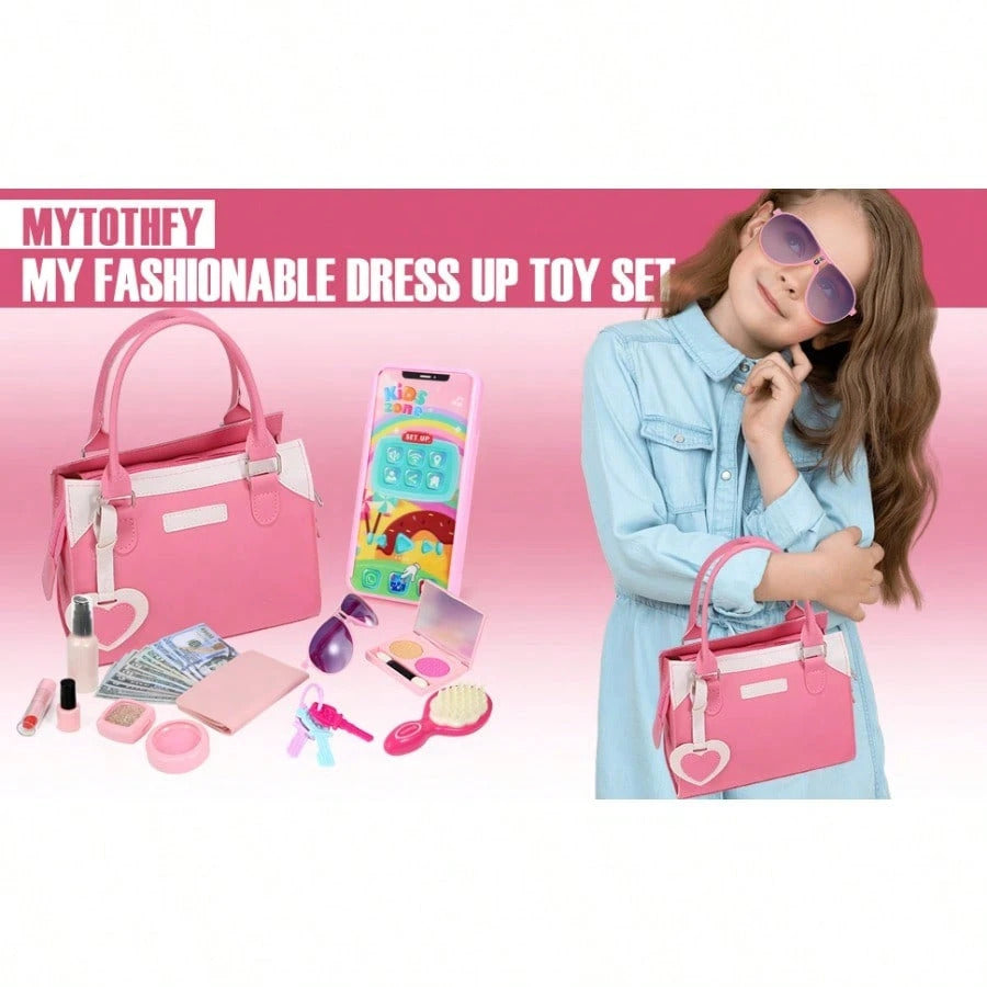 Play Purse For Little Girls, Pretend Princess PlayGirls Toys For 3 4 5 6 7 8 Year Old, Toddler Pursewith Accessories, Kids Toy Purse Birthday ForGirs Ages 3-5 4-5 6-8