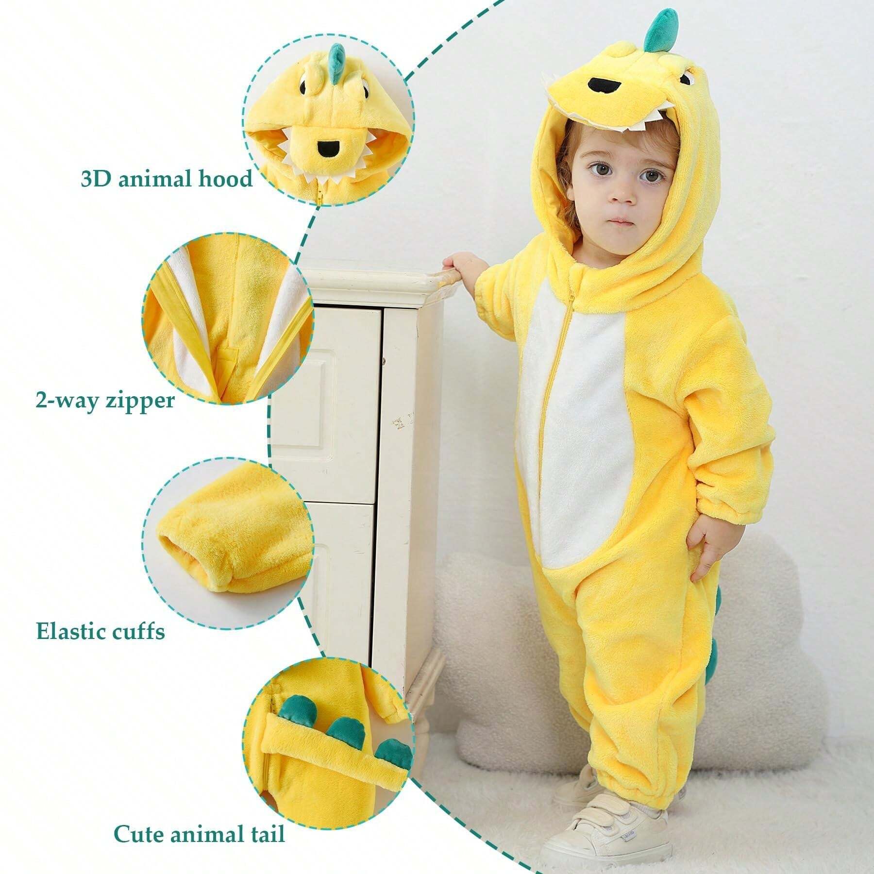 Dinosaur Costumes For Toddlers, Kids Dinosaur Inspired Jumpsuit, Dress Up Outfit For Boys & Girls, Baby's Dinosaur Cosplay Clothesspiderman Costume For Kids,Disfraces De Niños,Beast Boy Costume