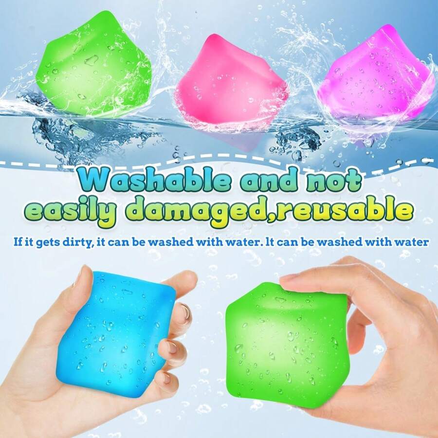 Three Pressure Cubes, Soft Pressure Balls, Adult Ice Cube Pressure Balls, Squeezing Cubes To Relieve Anxiety, Sensory Irritability Toys (Blue, Green, Pink)