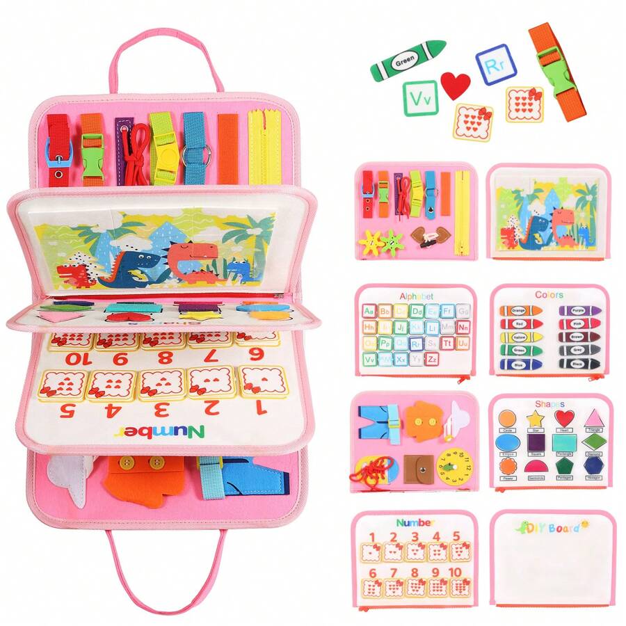 3 Pages/4 Pages Sensory Activity Board, Quiet Book, Toys, Life Tips, Educational Learning Toys, Color, Shape, Distinguishing Letters, Matching Games, Felt Toys, Christmas Halloween Birthday Gifts