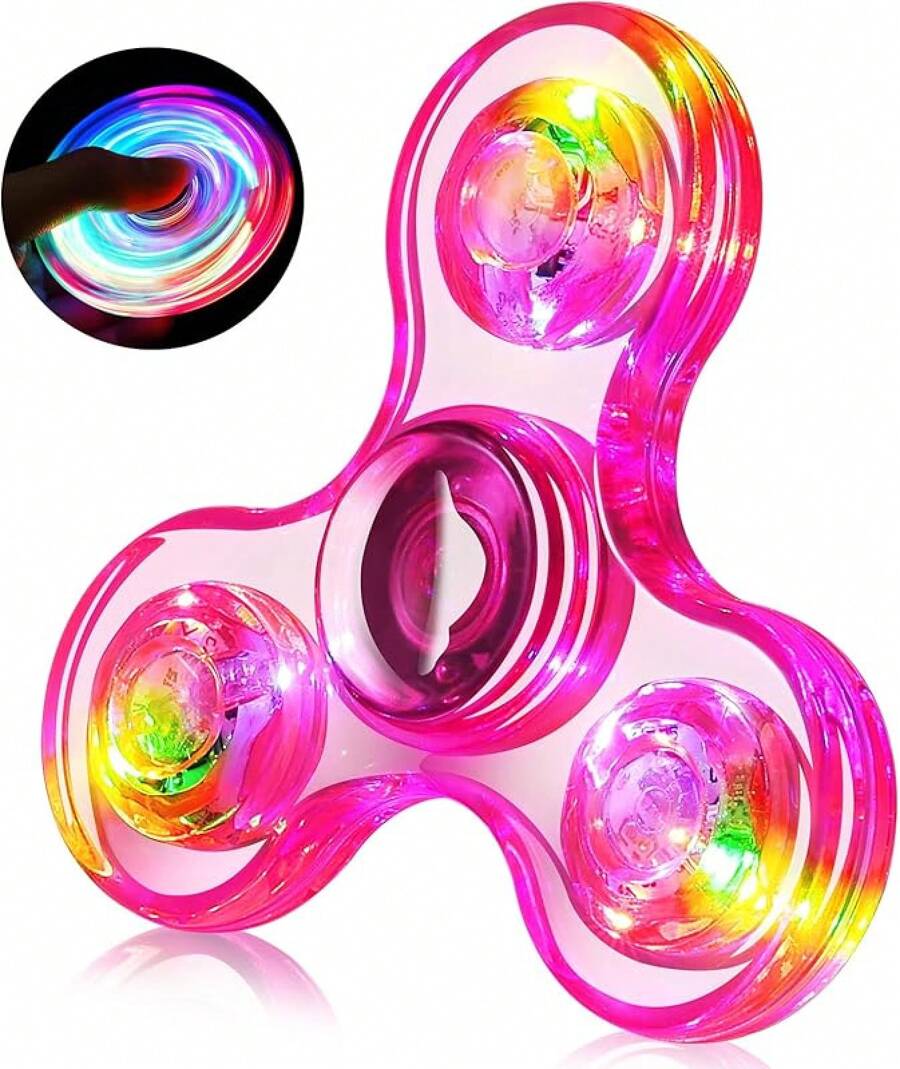 Light Up Sensory Fidget Toys 4-8 8-12, Classroom Prizes LED Glow In Dark Hand ADHD Autism Boys Girls 3-5 Birthday Gifts