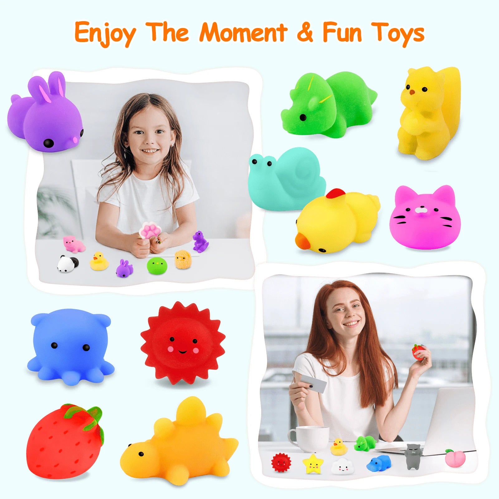 65Pcs Squishy Toys For Kids, Mini Kawaii Mochi Squishies Party Favors, Cute Animal Stress Relief Toys, Classroom Prizes, Christmas Goodie Bag Fillers, Birthday Gifts, Desk Decorations