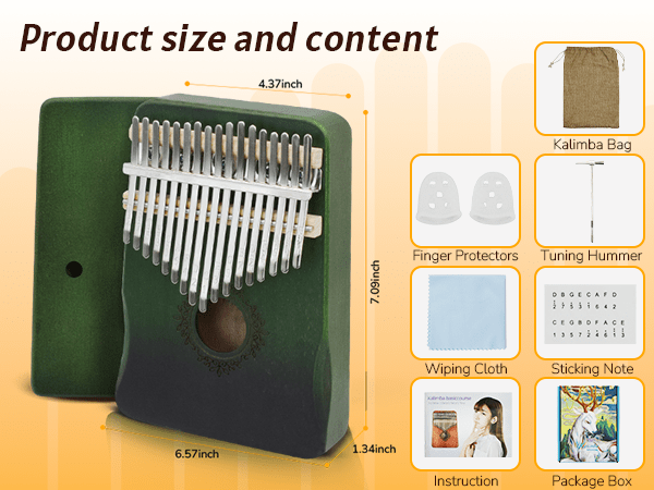 5 Styles Kalimba 17 Key Thumb Piano, Portable Mahogany Thumb Piano With Instructions, Carrying Case, Hammers - Cherry Wood - Musical Instruments For Music Lovers, Beginners, Outdoor Pianos (Butterfly Love Flower--B)