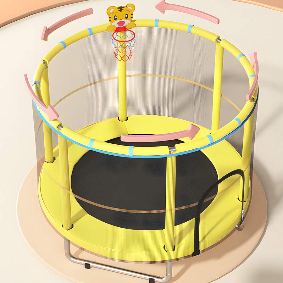 2025 Upgraded Kids Trampoline With Safety Enclosure,Indoor Outdoor Toddler Trampoline,55-Inch Kids Trampoline With Safety Net - Indoor And Outdoor Toddler Trampoline For Children Aged 3-8, With A Gap-Free Safety Design And Reinforced Jumping