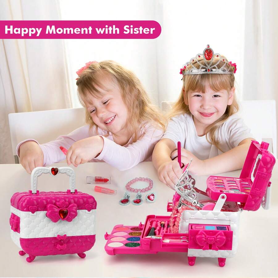 Kids Makeup Kit And Jewelry Set For Girl, Toys For Girls Ages 3 4 5 6 7 8 9 10, Ideal Gifts For Girls