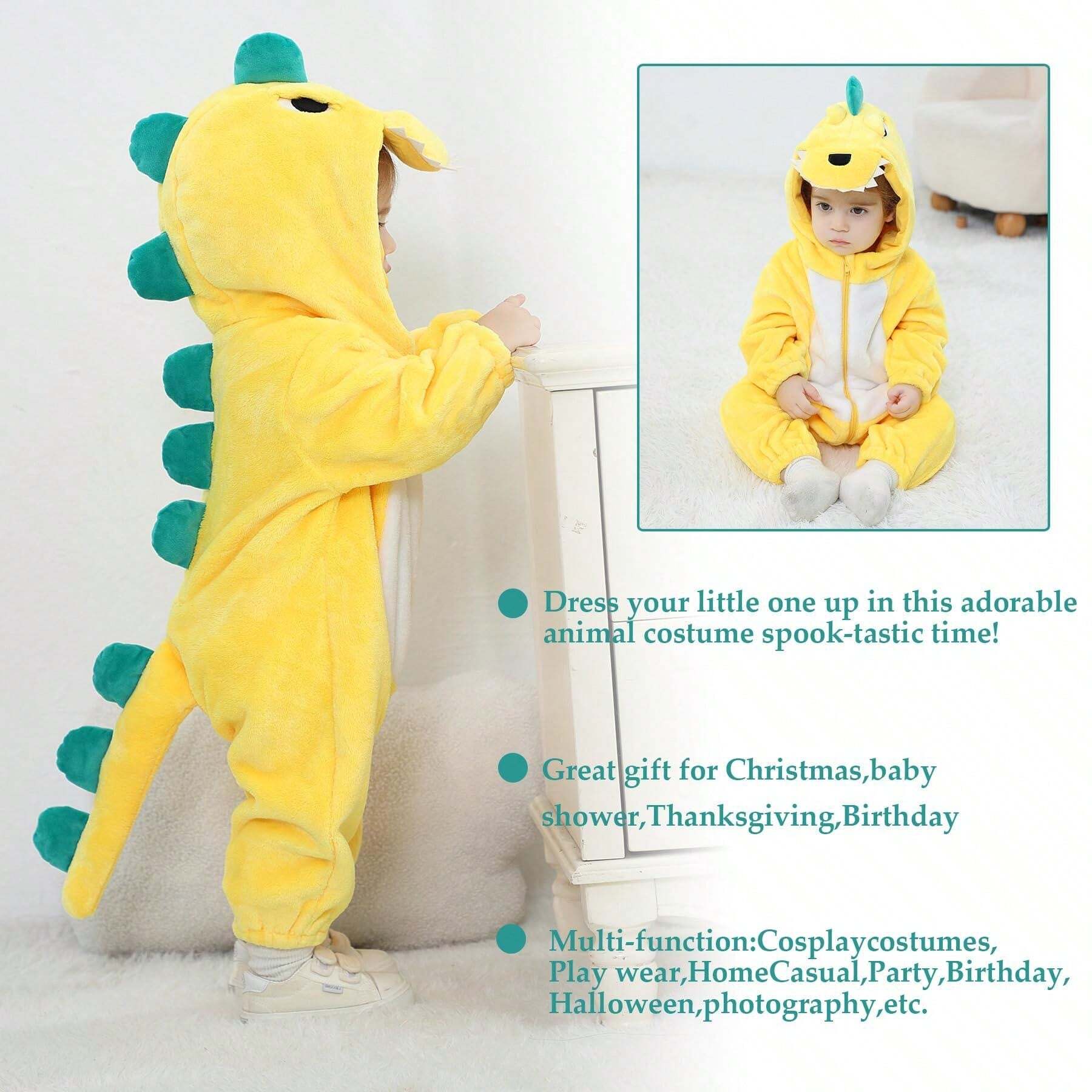 Dinosaur Costumes For Toddlers, Kids Dinosaur Inspired Jumpsuit, Dress Up Outfit For Boys & Girls, Baby's Dinosaur Cosplay Clothesspiderman Costume For Kids,Disfraces De Niños,Beast Boy Costume