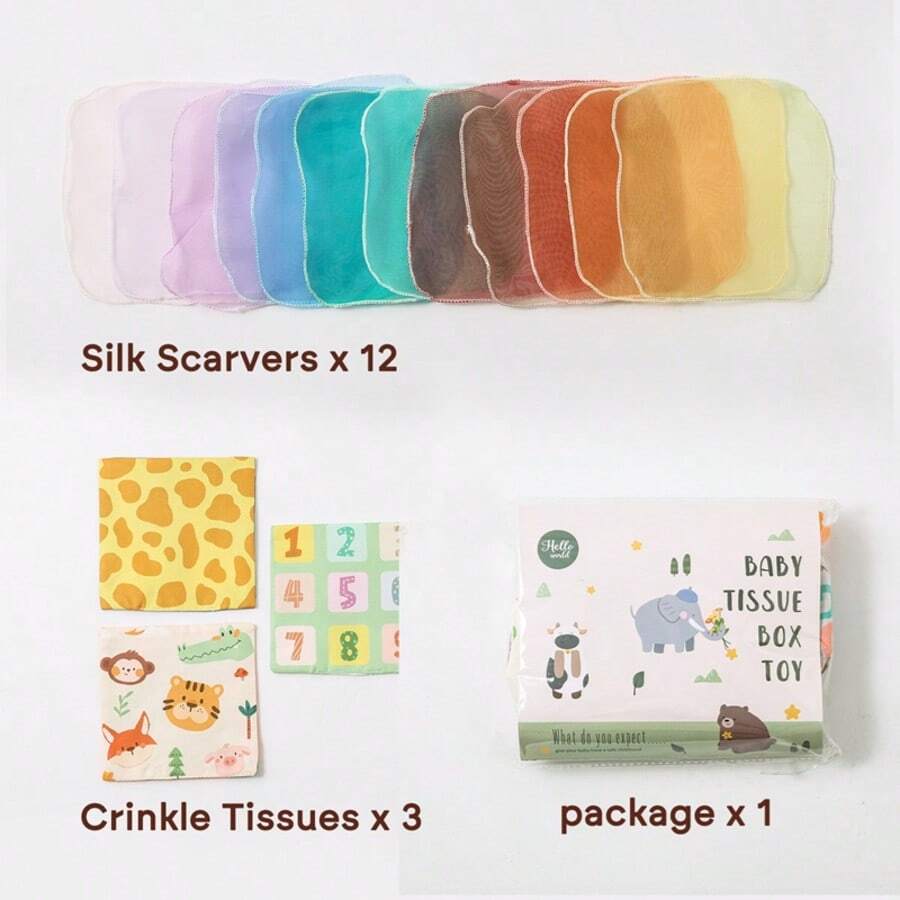 16 Pieces/Set Of Children's Puzzle Toys, Cotton Tissue Box Children's Toys, Sensory Toys, Cartoon Animal Shape Recognition Color Multifunctional Box