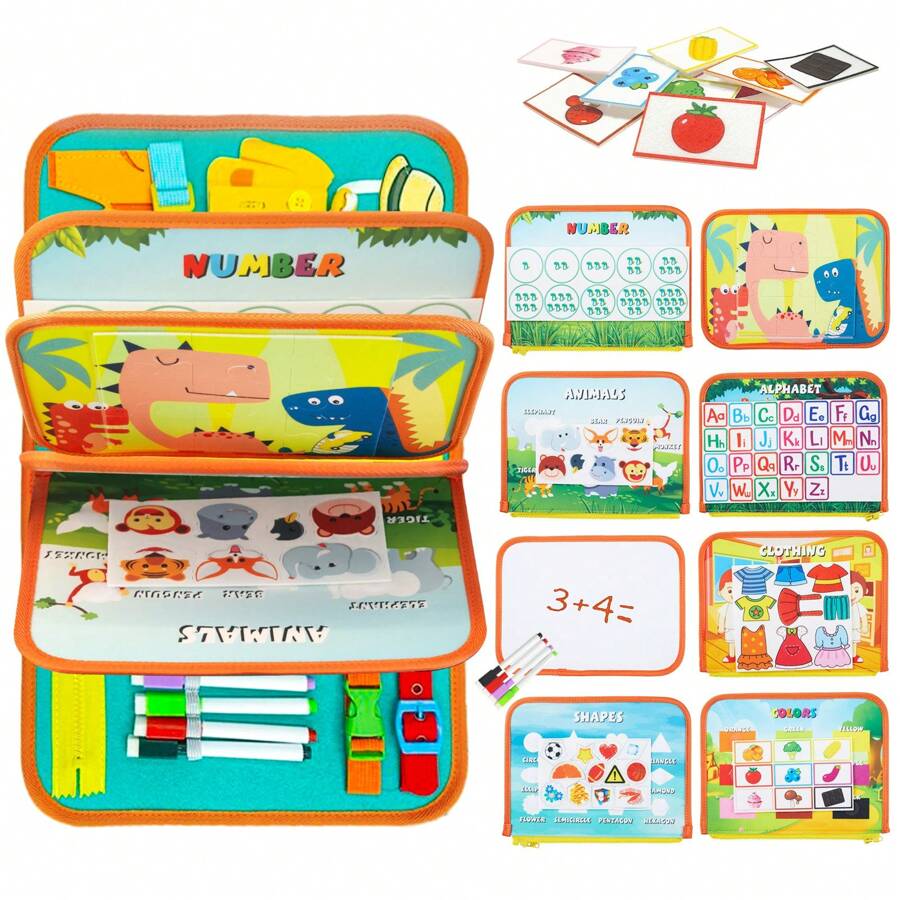 3 Pages/4 Pages Sensory Activity Board, Quiet Book, Toys, Life Tips, Educational Learning Toys, Color, Shape, Distinguishing Letters, Matching Games, Felt Toys, Christmas Halloween Birthday Gifts