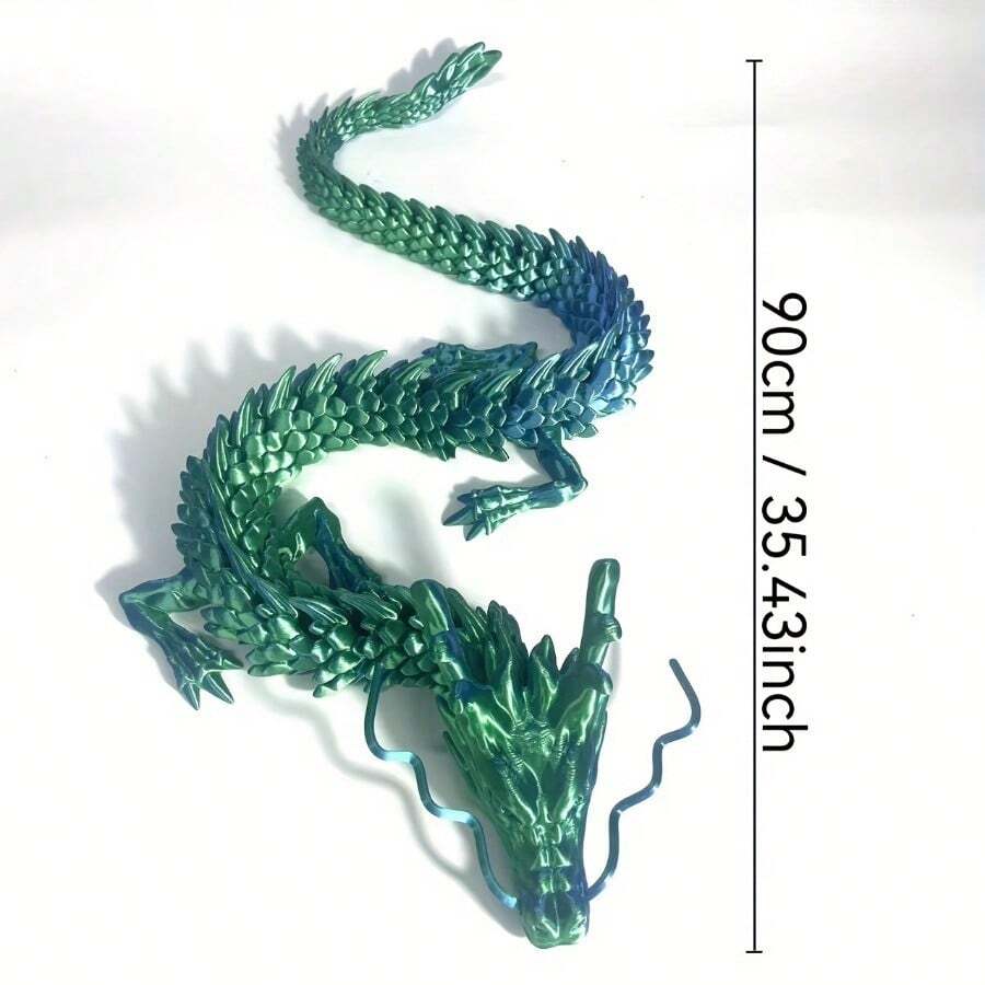 35.4 Inch Chinese Loong Model Set, 3D Printing Movable Dragon Tabletop Decorations&Decompression Toys, Flexible Joints, Which Help The Development Of Creativity And Imagination