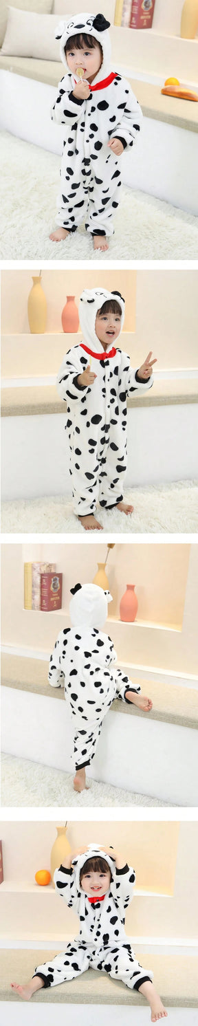 Spotted Dog Costume For Toddlers, Kids Animal Inspired Jumpsuit, Dress Up Playwear Outfit For Boys & Girls, Children's Cosplay Clothes