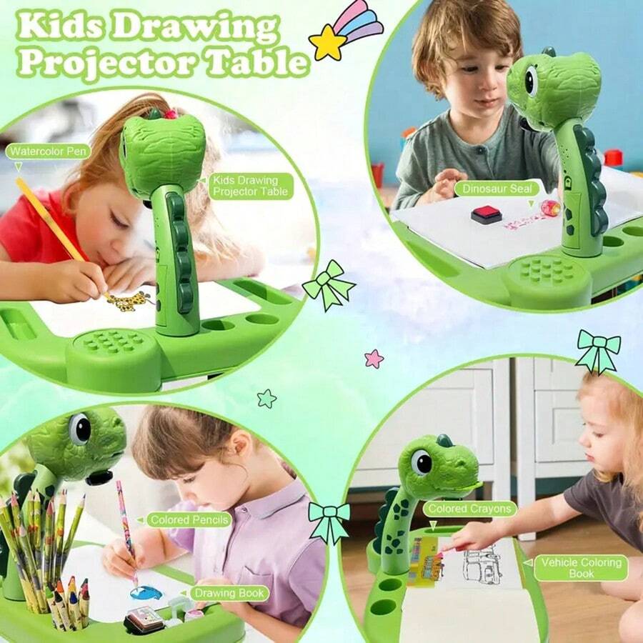 Drawing Projector For Kids,Projector For Drawing Toys For Ages 5-7,Drawing Pad With Music,Pencils,Crayons,Scrapbook,Sticker Book,Kids Projector Unicorn Toys For Girls Age 4-6