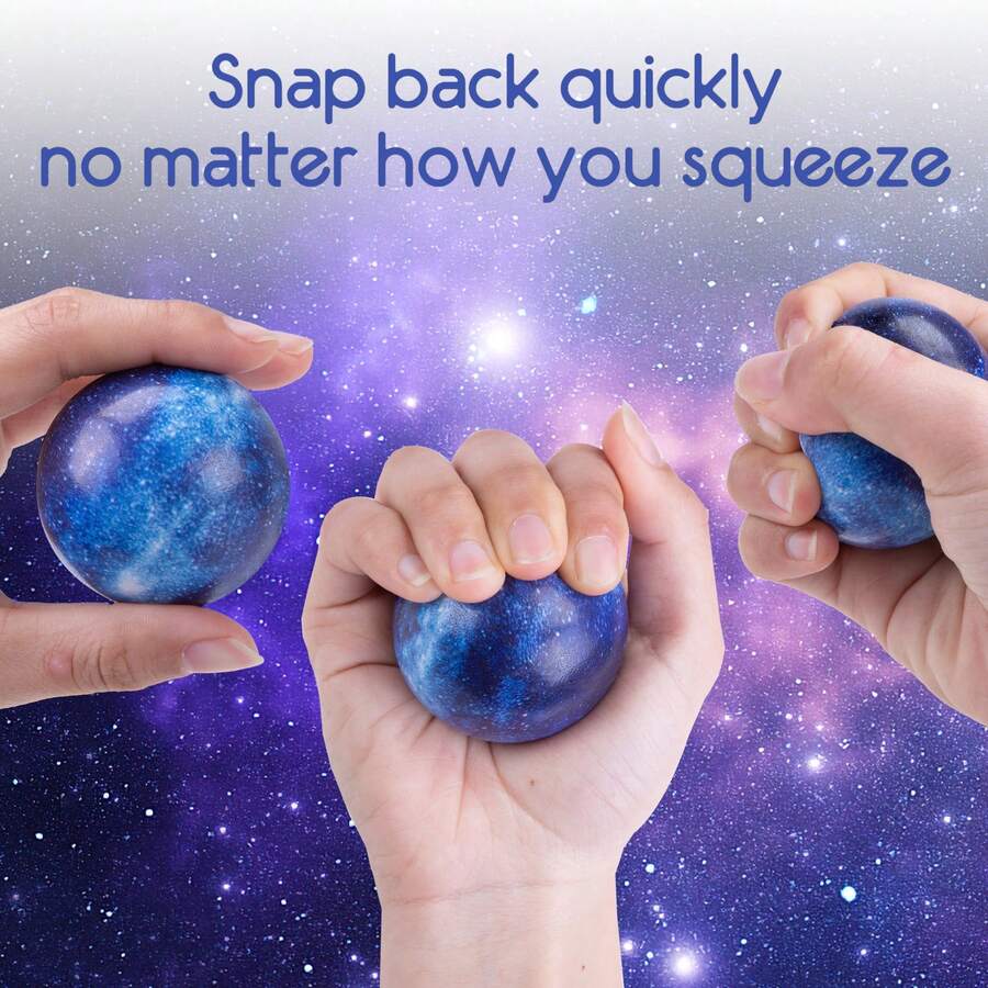 18pcs Stress Balls Space Foam Stress Balls , 2 Inch Durable Polyester Sensory Toys, Perfect For Birthday Party FavorsGift, School Prizes, Classroom Rewards, Halloween Christmas Gift
