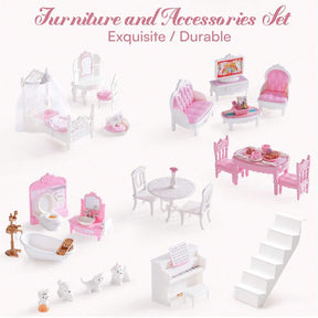Robotime Robud 3-Story Wooden Dollhouse With Working Elevator - 20PCS Furniture Set, Garage & Accessories - Large Preschool Playhouse For Kids Ages 3+, Ideal Gift For Girls & Boys