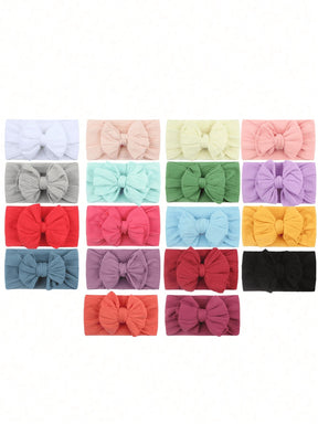 18PCS Handmade Baby Headbands Soft Stretchy Nylon Hair Bands With Bows For Newborn Infant Baby Toddler Girls