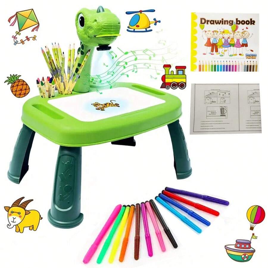 Drawing Projector For Kids,Projector For Drawing Toys For Ages 5-7,Drawing Pad With Music,Pencils,Crayons,Scrapbook,Sticker Book,Kids Projector Unicorn Toys For Girls Age 4-6