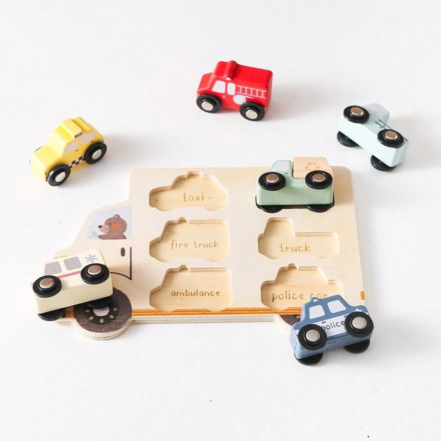 Kids Puzzles Wooden Baby Toys Montessori 3D Puzzle Toys For Babies Educational Toys Puzzle Child 2 Years Cars Match Board Puzzle